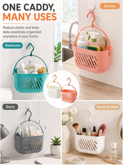 Plastic Hanging Shower Caddy, 2026 New Portable Shower Caddy Hanging Shower Basket Organizer with Hook, Lightweight Bathroom Storage Tote for Dorm, Gym, Travel & College Essentials (Grey)7