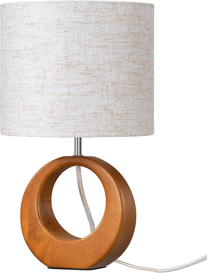 Small Wood Table Lamp, Nightstand Lamp, On-Off Switch, Living Room8