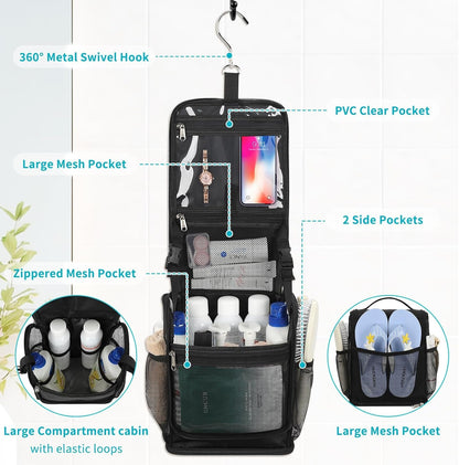 Mesh Shower Caddy Portable, Toiletry Bags for Travel, Black2