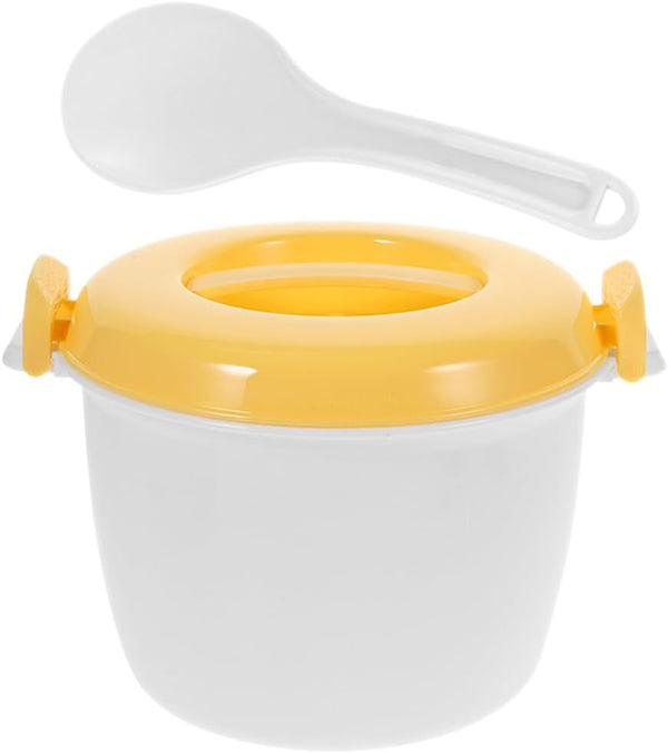 Microwave Rice Cooker Microwavable Rice Container with Spoon Large Capacity Microwave Steamer for Home Office Dormitory Hospital 8.26 X 6.88 X 5.51 In1