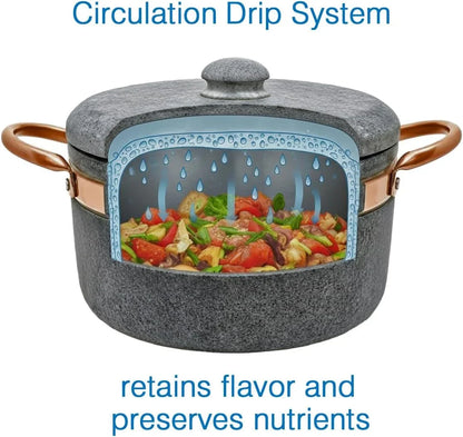 Soapstone 2.4 Qt Dutch Oven with Copper Handles by  | Handcrafted from a Block of Pure Soapstone | Non-Toxic and Non-Stick | Unique, Durable and Eco-Friendly5
