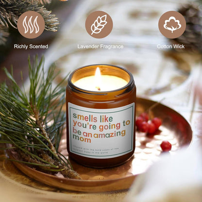Mothers Day Gifts for Mom,New Mom Gifts,Gift for New Moms,Mothers Gift after Birth-7 OZ Lavender Soy Wax Candle4