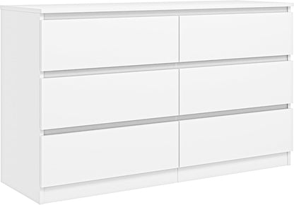 White Dresser 6 Drawer, Modern Double Dresser for Bedroom, Wood Chest of Drawers with Wide Storage for Living Room1