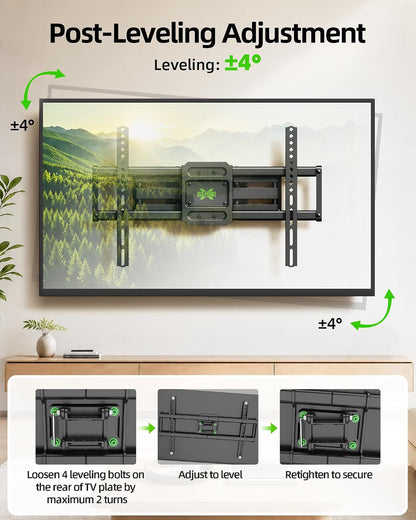 Full Motion TV Wall Mount for 42-82 Inch Tvs up to 120Lbs, Wall Mount TV Bracket with Articulating Swivel Tilt Extension Leveling, Max VESA 600X400Mm Fits 12/16" Wood Stud3