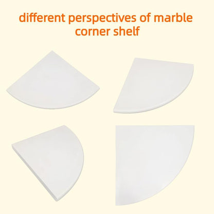 2 Pcs White Marble Corner Shower Shelf for Bathroom, 9'' X 9'' X 0.8'' Marble Corner Shelves for Bathroom Wall Mounted Both Side Polished7