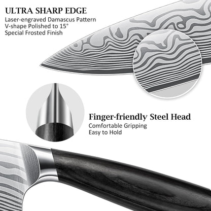 16-Piece Knife Set with Block, Ultra Sharp Kitchen Knife Block Set | High Carbon Powder Steel Chef Knife Set, Professional Kitchen Knives Set with Sharpener and Pakkawood Handle, Elegant Box3