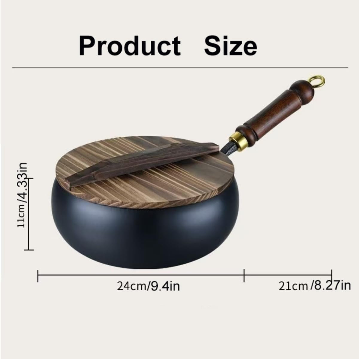 suntuup-japanese-iron-pan-non-stick-iron-pan-hand-forged-flat-bottom-small-wok-rust-free-for-cooker-gas-stir-fry-pans-round-bottom-with-lid-9-4in-hammer-pattern-glass-lid