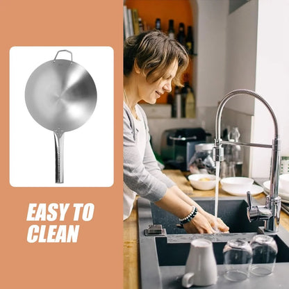 Non-Stick Wok Stainless Steel Frying Pan Long Handle Big Pan for Induction9