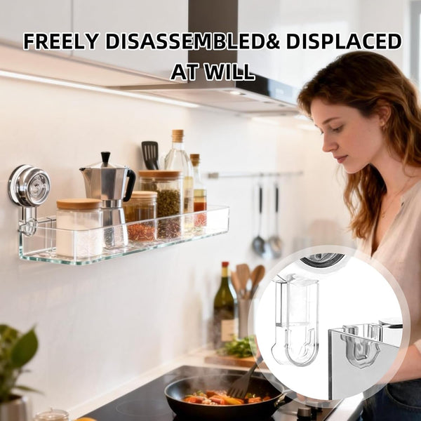 Suction Cup Shower Caddy Corrugated Clear6