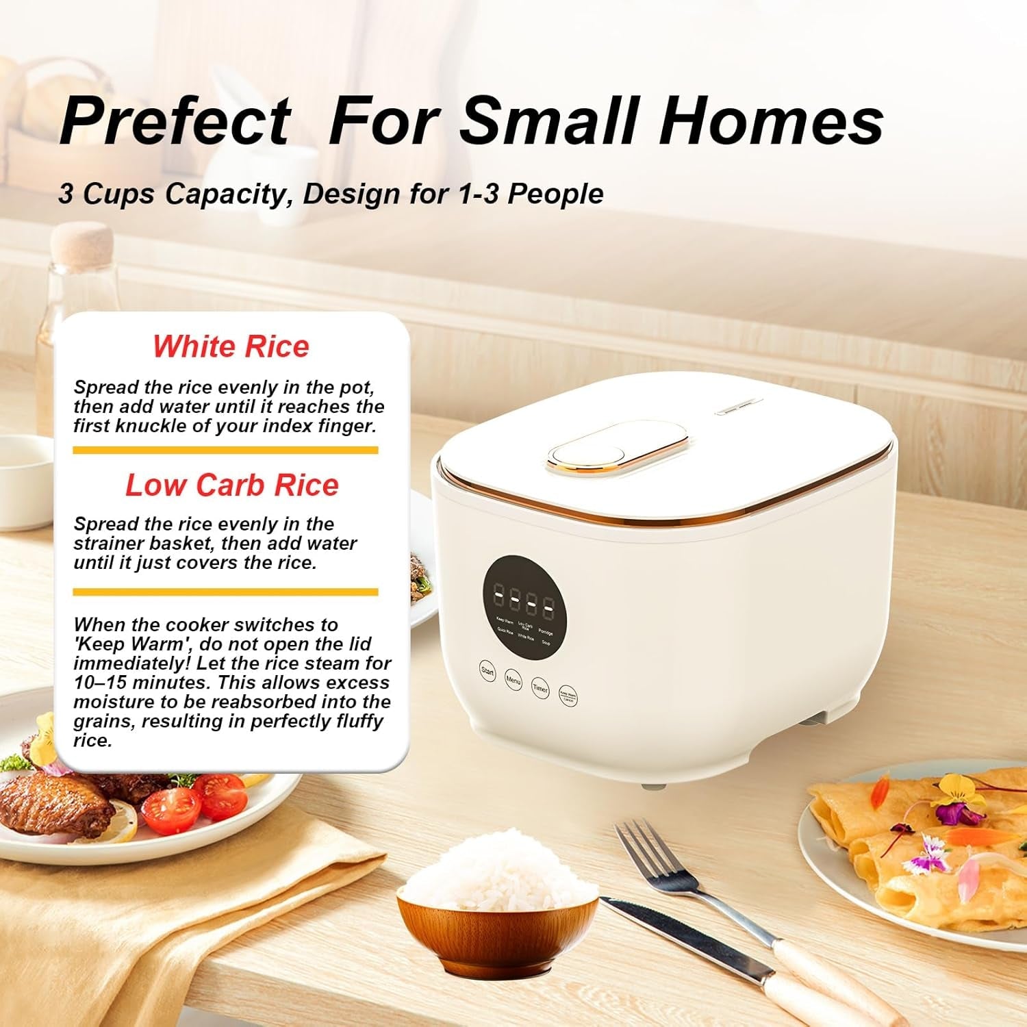 3l-healthy-low-carb-rice-cooker-low-sugar-digital-steamer-porridge-soup-quick-rice-white-rice-stainless-steel-filter-basket-5-cooking-functions-24h-timer-auto-keep-warm
