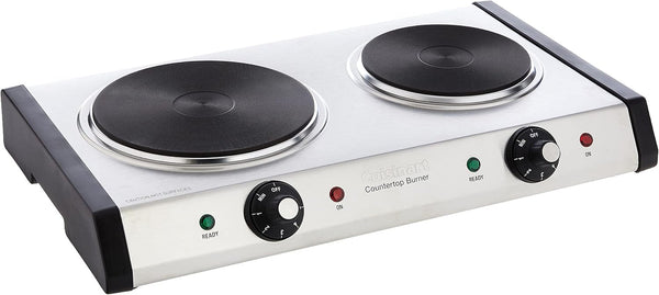 CMW-70 Stainless Steel Microwave Oven, Silver & Cast-Iron Double Burner, 11.5"(L) X 19.5"(W) X 2.5"(H), Silver5