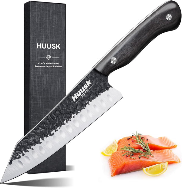 Knives from Japan Santoku Knife - Hand Forged Chef Knife for Meat Cutting - Ideal Kitchen Knife Made from a Single Piece of High Carbon Steel Christmas Gift for Men and Women1