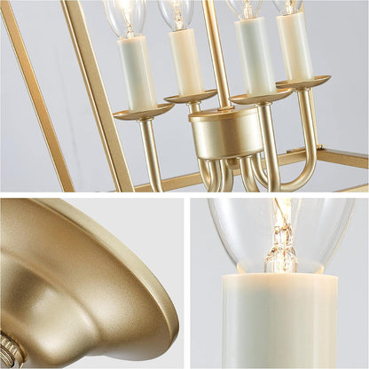 Mini Crystal Chandelier for Living Room, 4-Light Lantern Pendant Light, Gold Chandelier for Kitchen Island Entryway Dining6