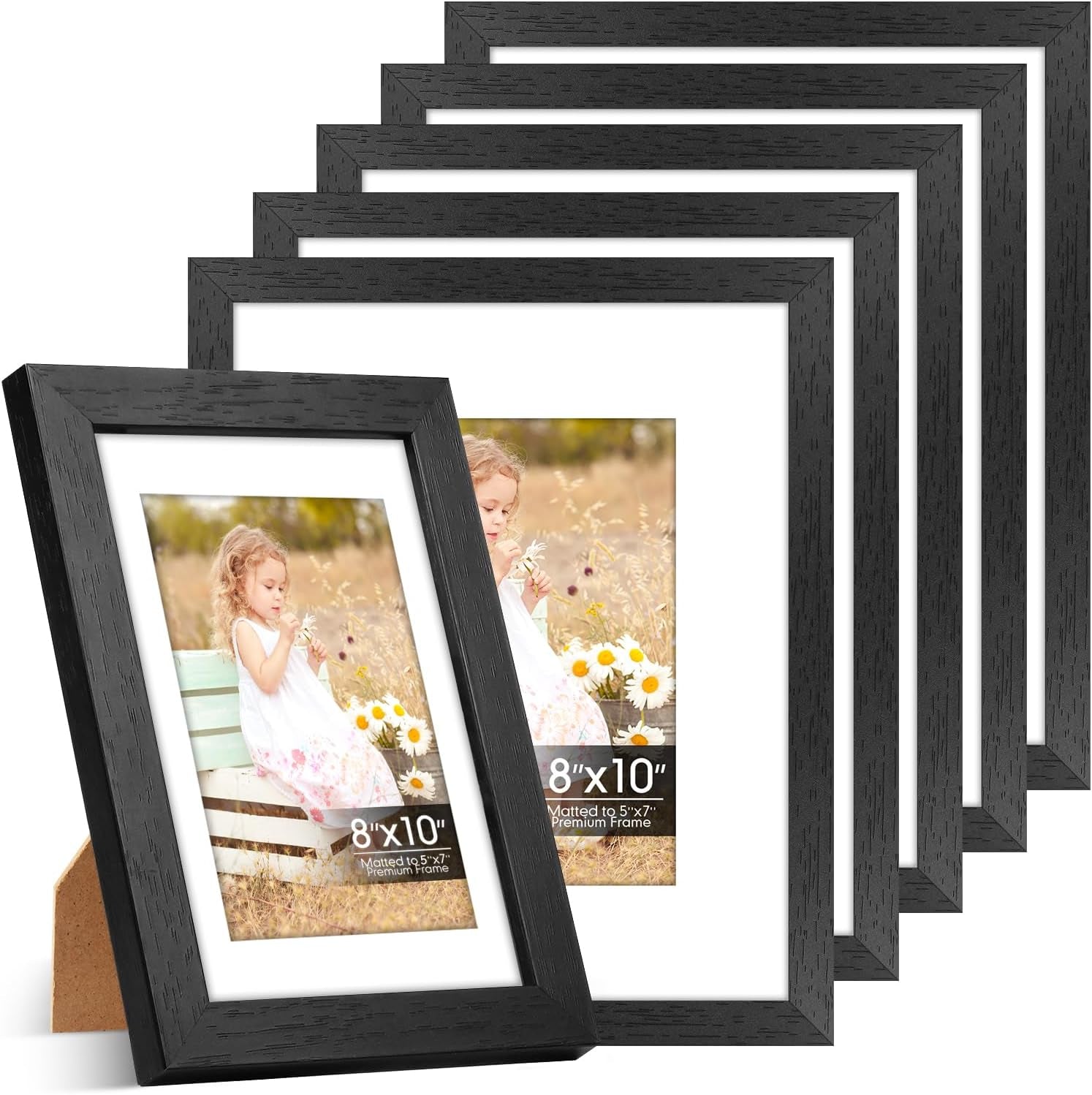 8x10-picture-frame-set-of-6-with-shatter-resistant-hd-plexiglass-use-as-5x7-frame-with-mat-or-display-8x10-photo-without-mat-thin-border-picture-frames-for-tabletop-display-black