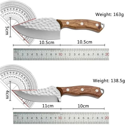 Meat Cleaver, Fruit Knives Forged Camping Hunting Knife Stainless Steel Knife with Cover(2 Knives)2
