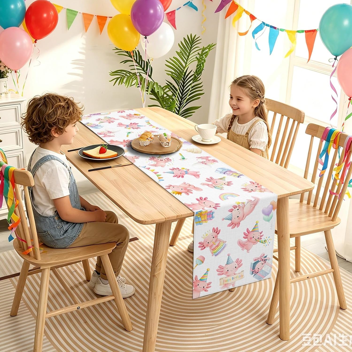 axolotl-birthday-decorations-table-runner-girls-cute-pink-salamander-party-reptile-aquatic-animal-home-kitchen-dining-room-table-decor