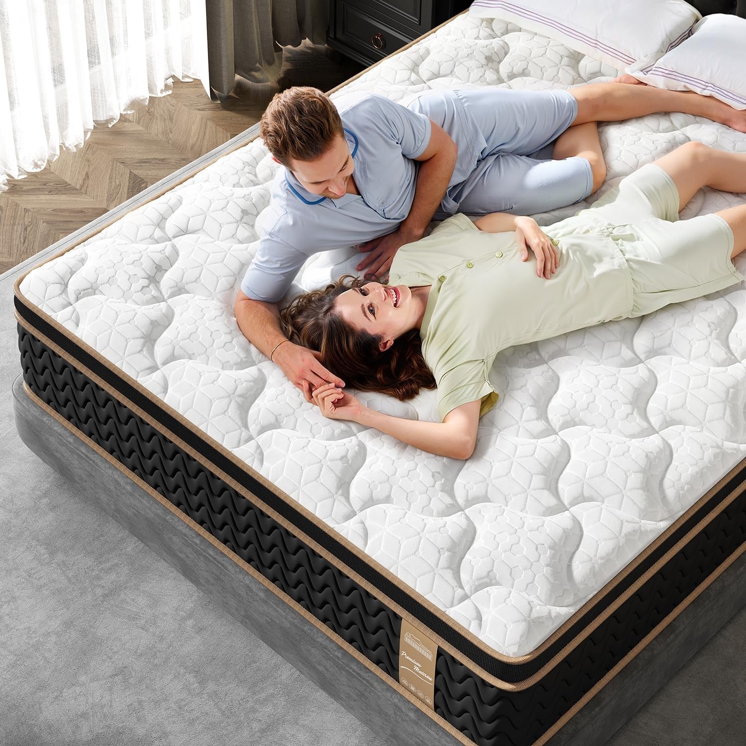 queen-mattress-14-inch-luxury-hotel-cooling-hybrid-bed-mattress-in-a-box-zones-individual-pocket-spring-extra-hip-shoulder-lumbar-support-fiberglass-free-365-night-trial-certipur-us