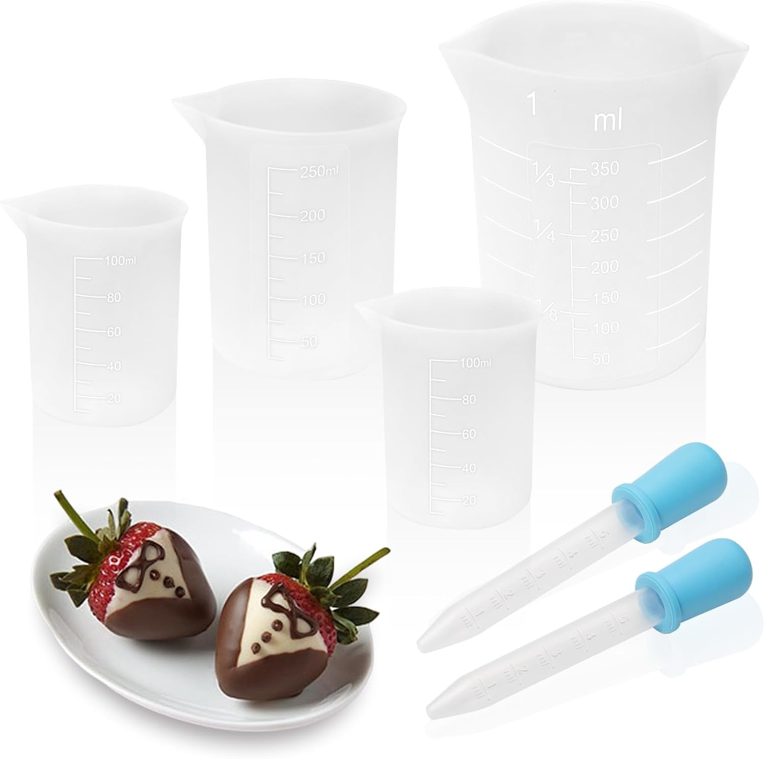 silicone-cups-for-melting-chocolate-4pack-100-250-350ml-capacity-silicone-measuring-cups-with-2pcs-5ml-droppers-reusable-baking-supplies-for-diy-chocolate-molds