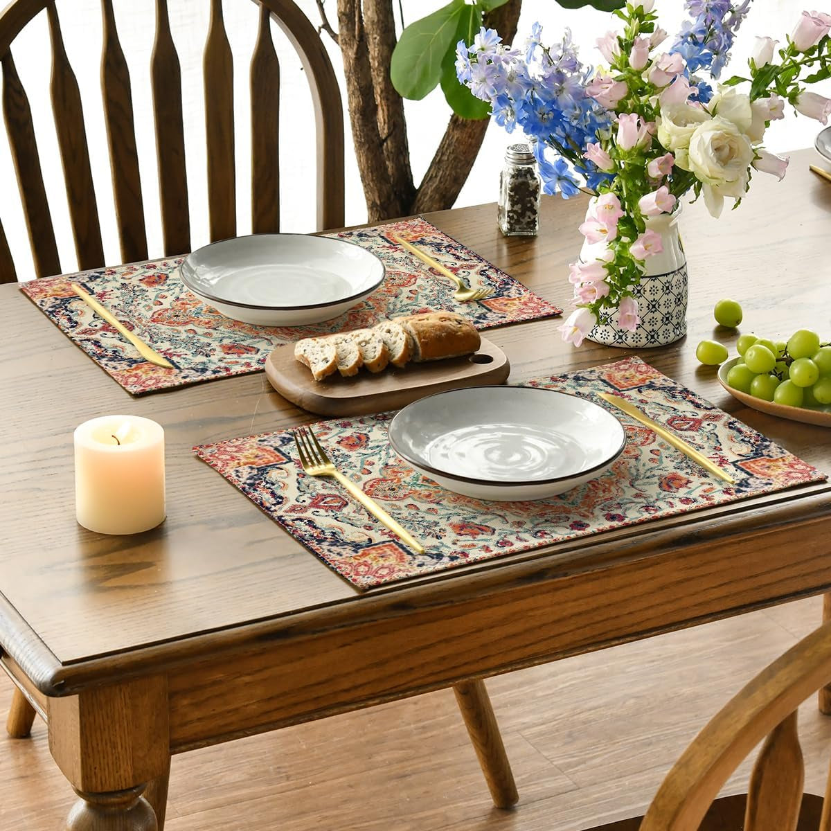 boho-placemats-set-of-4-daily-orange-teal-flowes-bohemia-table-mats-for-home-party-dining-decoration-12x18-inch