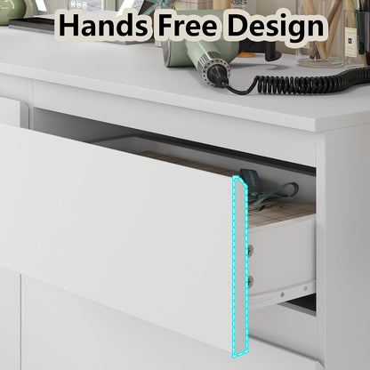 Modern 6 Large Storage Drawers Dresser for Clothes Organizer, White Modern Chest of Drawers for Closet, 42.5" Long Drawer Organizer Cabinet for Bedroom, Living Room, Entryway, Hallway3