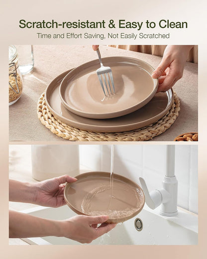 Milkyway 12-Piece Stoneware Dinnerware Set, Cinnamon Brown7