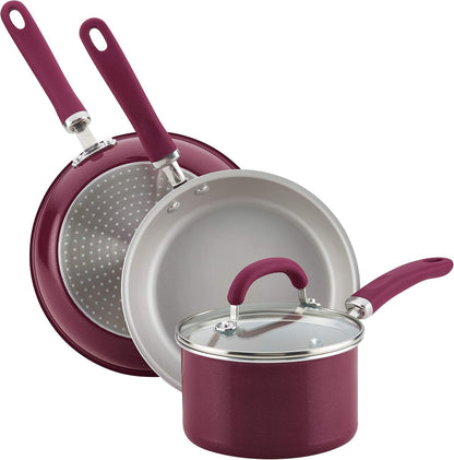 Create Delicious Nonstick Cookware Pots and Pans Set, 13 Piece, Burgundy Shimmer5