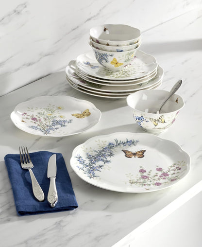 Butterfly Meadow Herbs Porcelain 12-Piece Dinnerware Set for 43