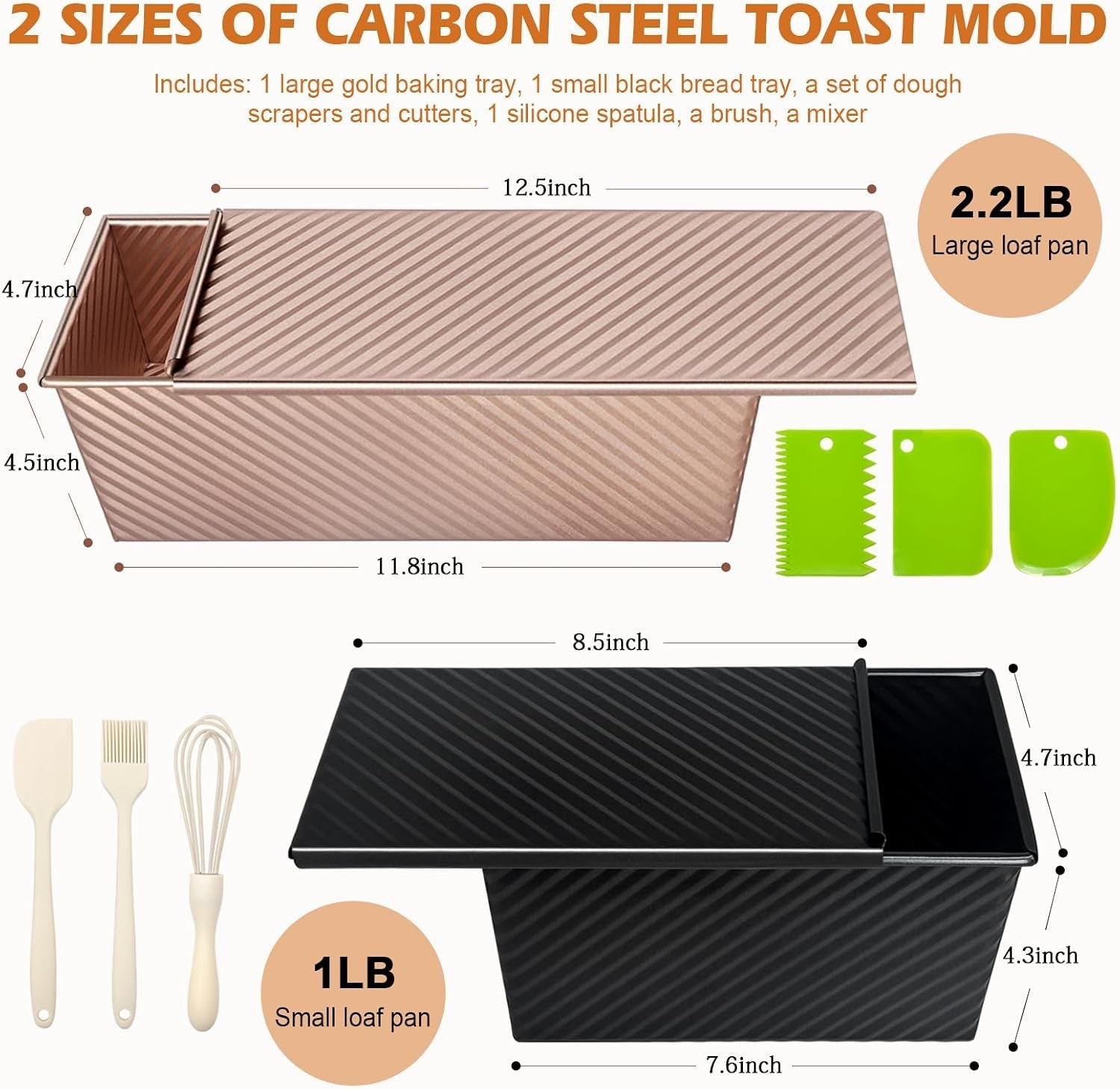 pullman-loaf-pan-with-lid-2-pack-2-2-lb-1-lb-dough-capacity-non-stick-carbon-steel-bread-pan-for-sandwich-bread-and-sourdough-loaves-square-toast-mold-with-baking-tools-gift-ready-packaging