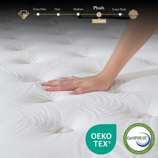 Full Plush 12 Inch Cooling Gel Memory Foam Hybrid Mattress2