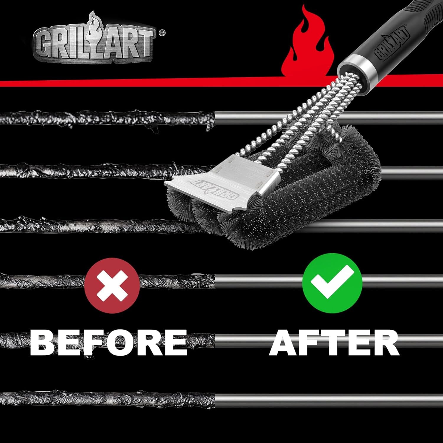 grill-brush-18-extra-strong-handle-bbq-cleaner-with-scraper-remove-tough-grime-triple-safe-wire-bristle-scrubbers-for-gas-charcoal-smoker-steel-grates-360-wizard-cleaning