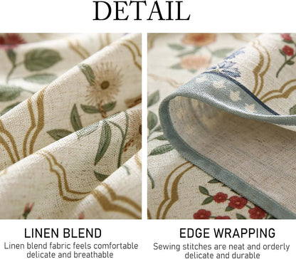 Designer Vintage Square Linen Tablecloth,55"X55"-Serenity B6