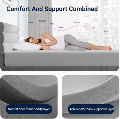 Twin Mattress 8 Inch, Medium Firm Memory Foam Mattress in a Box | Pressure Relief, Refresh Sleep, Breathable Fabric, Skin Friendly, Compressed in a Box, Certipur-Us, Foam Colchones3