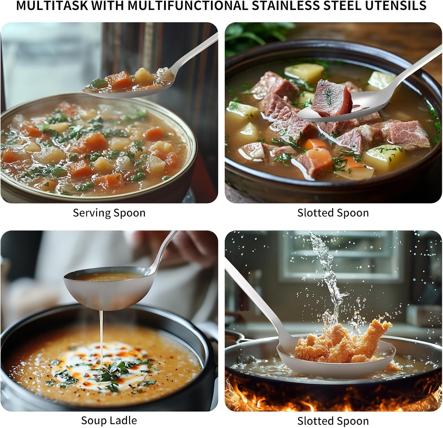 304-stainless-steel-kitchen-utensil-set-9pcs-cooking-utensils-metal-kitchen-utensil-spatula-sets-cookware-high-temperature-resistance-kitchen-tool-set-for-hanging-dishwasher-safe-silver