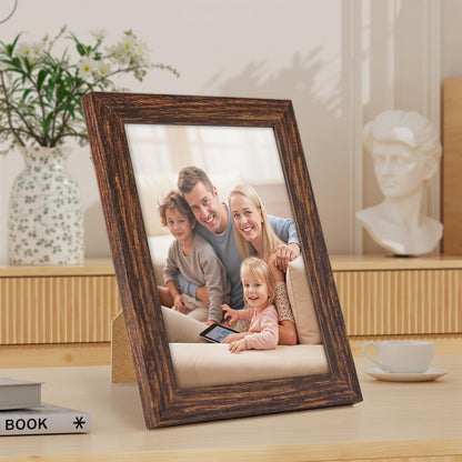 5X7 Picture Frame Set of 4, 5 X 7 Wooden Photo Frames with High Definition Plexiglass, 5 by 7 Frames for Wall or Tabletop, Horizontal or Vertical Display6