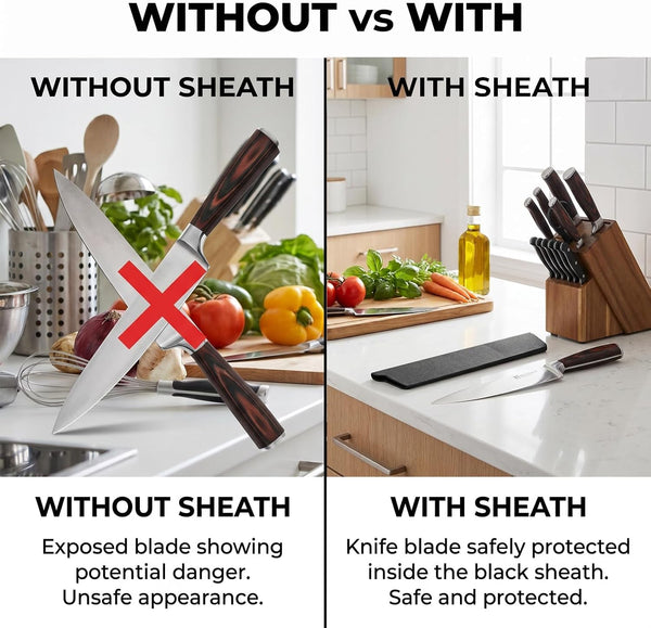Knife Sheath for 8 Inch Chef Knife, ABS Knife Cover with Felt Lining, Universal Blade Guard for Kitchen Storage Travel Protection4