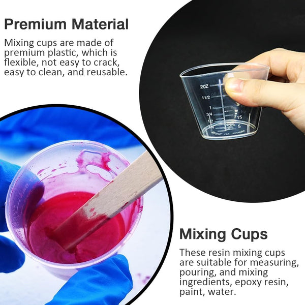 50 Pack 2 Oz Plastic Graduated Cups, Mixing Cups for Epoxy, Resin3