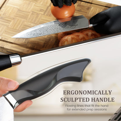 22 Pieces Knife Block Set with Built-In Sharpener | Built-In Sharpener Block, Dishwasher Safe, High Carbon German Stainless Steel, Laser-Engrave, Kitchen Weddings Birthdays Gift3
