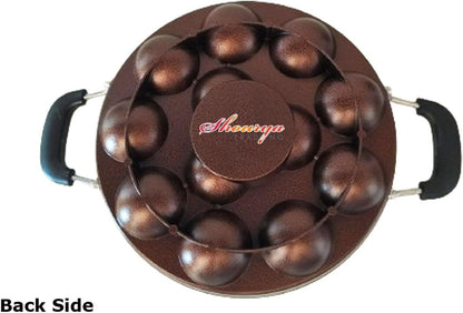 Non Stick Appam Pan,Appam Maker,12 Pits Appam Maker, Nonstick Appam Pan,Appa Chetty Paniyaram Pan Patra, (Medium Size)4