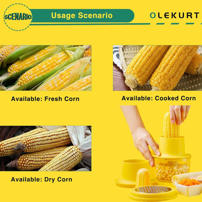 Corn Cob Stripper Tool, Corn Peeler for Corn on the Cob (Yellow)2