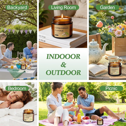 Citronella Candles Outdoor, 8 Pack Natural Soy Wax Candles with Lids6