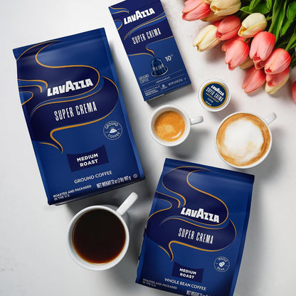 Lavazza Super Crema Whole Bean Coffee, Medium Espresso Roast, Arabica and Robusta Blend, 2.2 Lb Bag, Package May Vary (Pack of 1)11