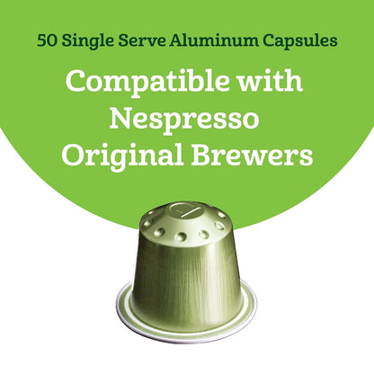 Espresso Decaffeinato Dark Roast Aluminum Capsules, Compatible with Nespresso Original Brewers, Intensity 9/13, 50 Count (5 Packs of 10)2