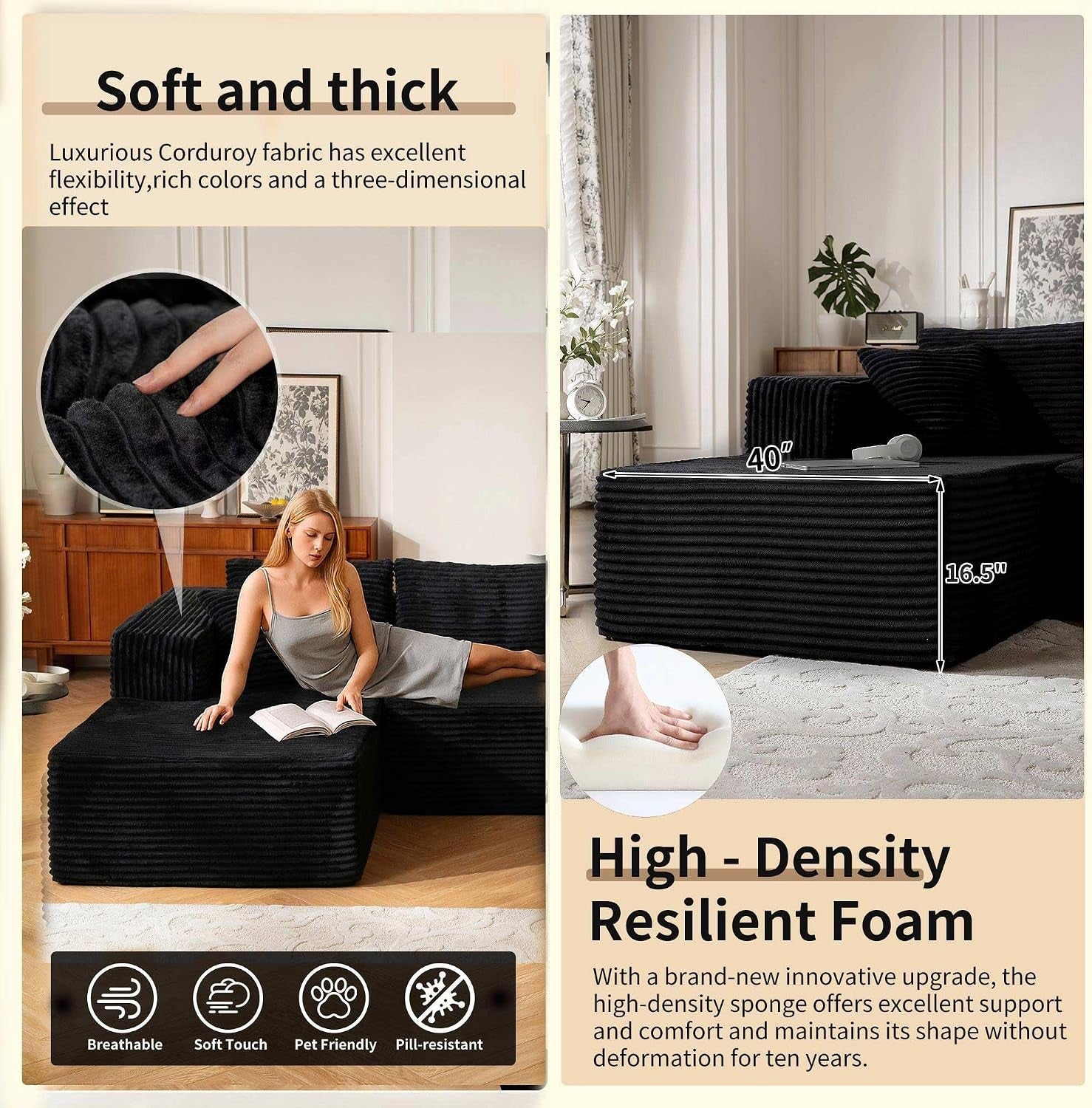 110-no-assembly-compression-boneless-in-a-box-cloud-sectional-couches-for-living-room-l-shape-couch-sleeper-sofa-modern-modular-corduroy-reclining-comfy-fluffy-memory-foam-furniture-for-home-black