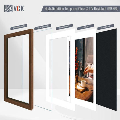 5X7 Picture Frame 5 Pack, Brown Wood, 4X6 Mat, Glass, for Portrait4
