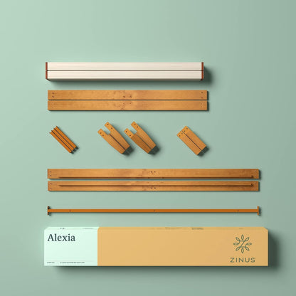 Alexia Wood Platform Bed Frame, Solid Wood Foundation, No Box Spring Needed, Wood Slat Support, Easy Assembly, Rustic Pine, Twin10
