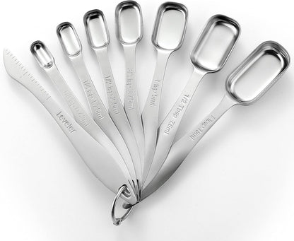 Stainless Steel Measuring Spoons Set of 8 with Leveler1