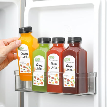 24 PACK, 12 OZ Reusable Thicker Plastic Juice Bottles with Caps, Leakproof8