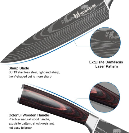 Kitchen Knife Set, Japanese 8” Chef Knife Set Professional 3 Piece5