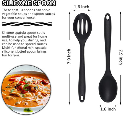 Small Spatulas 5PCS, Mini Silicone Spatula for Fish, Fried Rice3