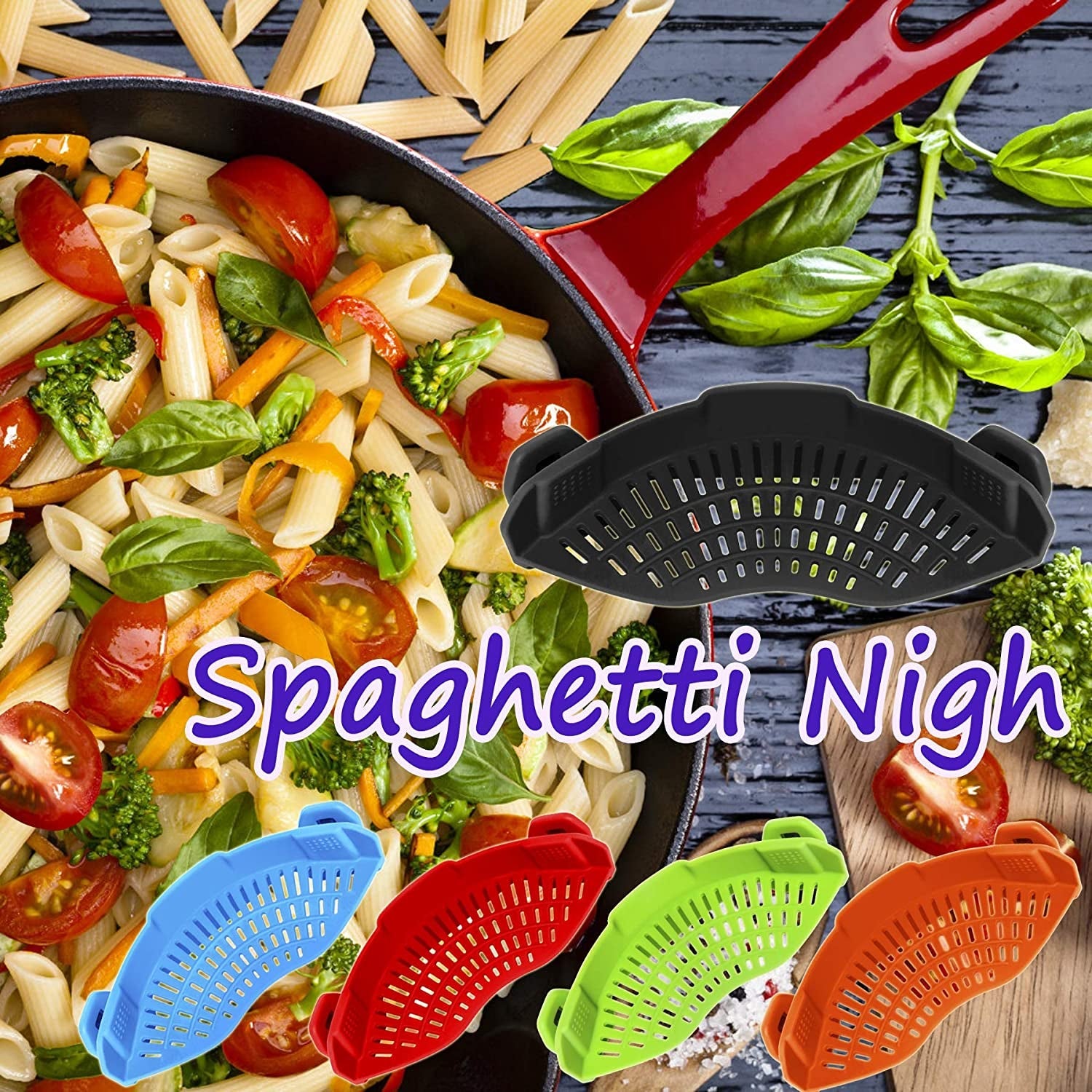 clip-on-strainer-silicone-for-all-pots-standard-8-86-x-3-55in-black-food-grade-bpa-free-fits-pots-pans-bowls-dishwasher-safe-for-pasta-noodles-vegetable-fruits-space-saving-kitchen-gadget